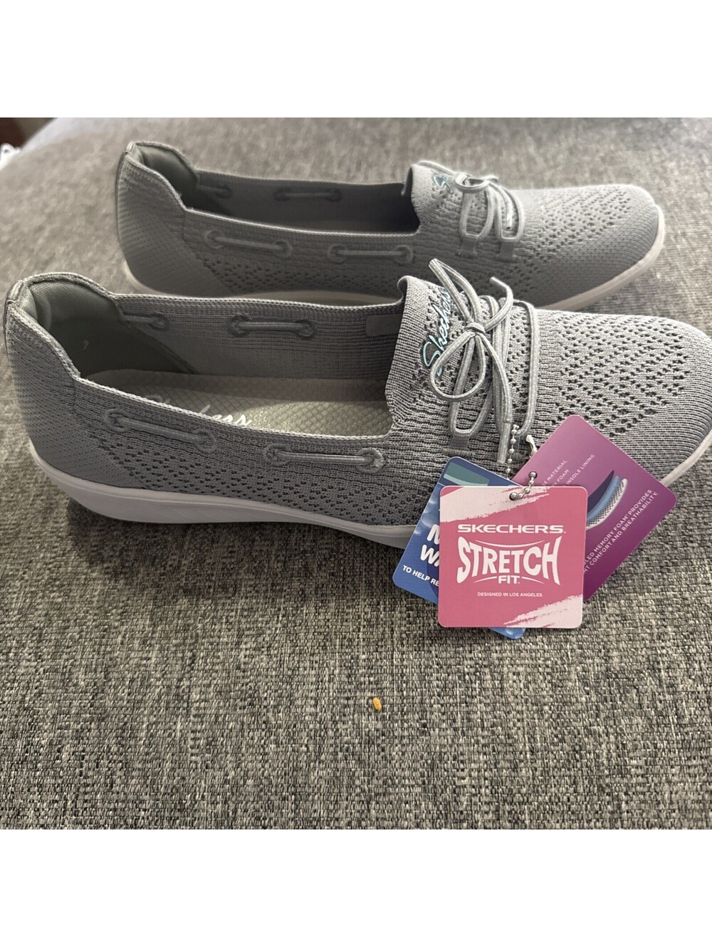 Skechers Women’s 10 Gray Newbury St Preppy Gal Gray Walking Slip On New In Box - Picture 3 of 14